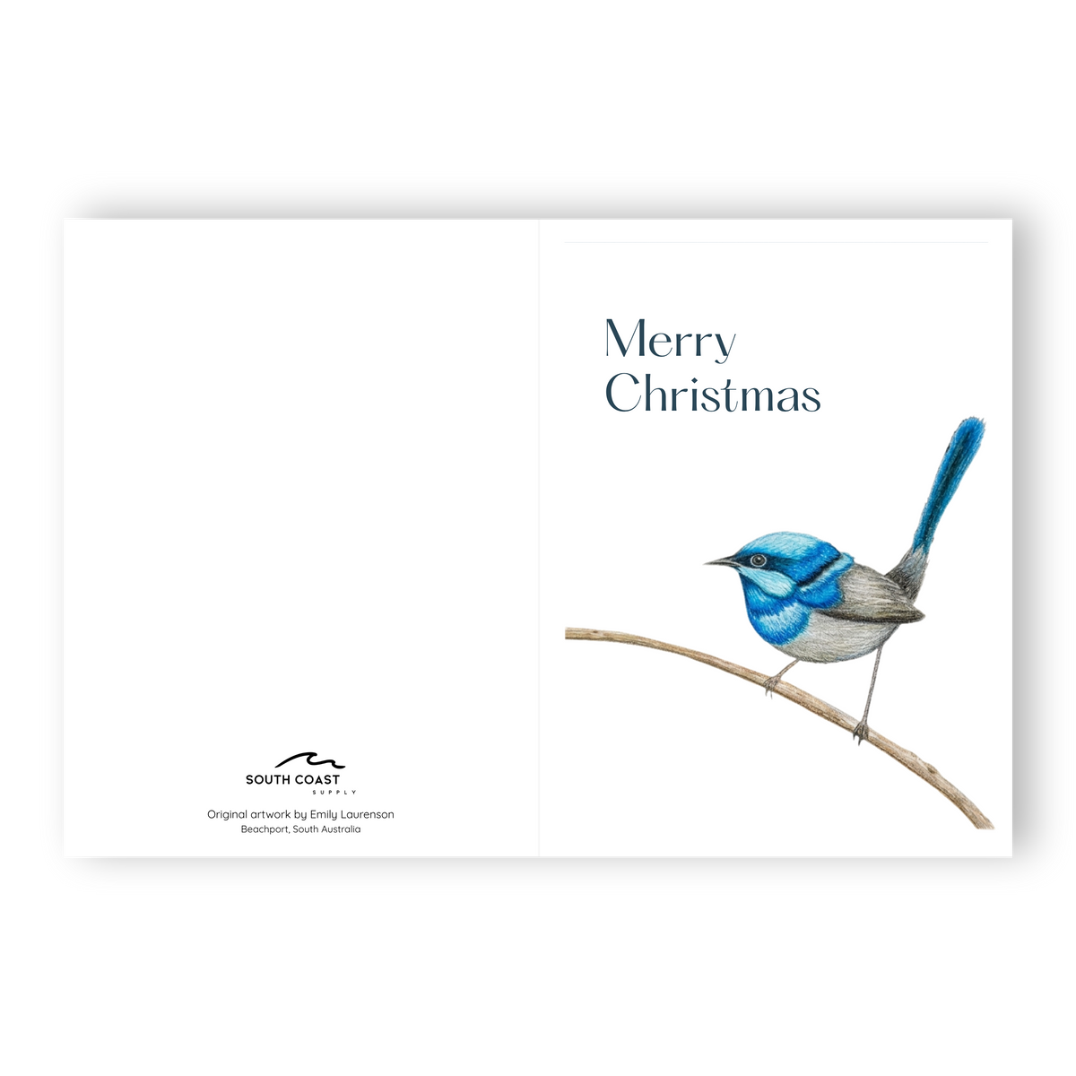 Blue Wren Christmas - Card
