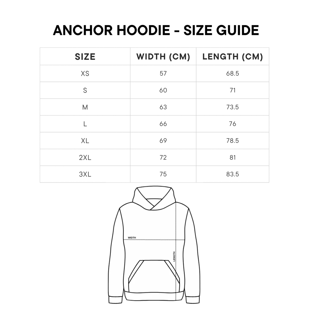 Southern Rock Lobster - Faded Black Anchor Hoodie