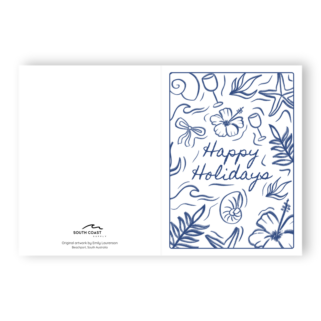 Happy Holidays Blue - Card