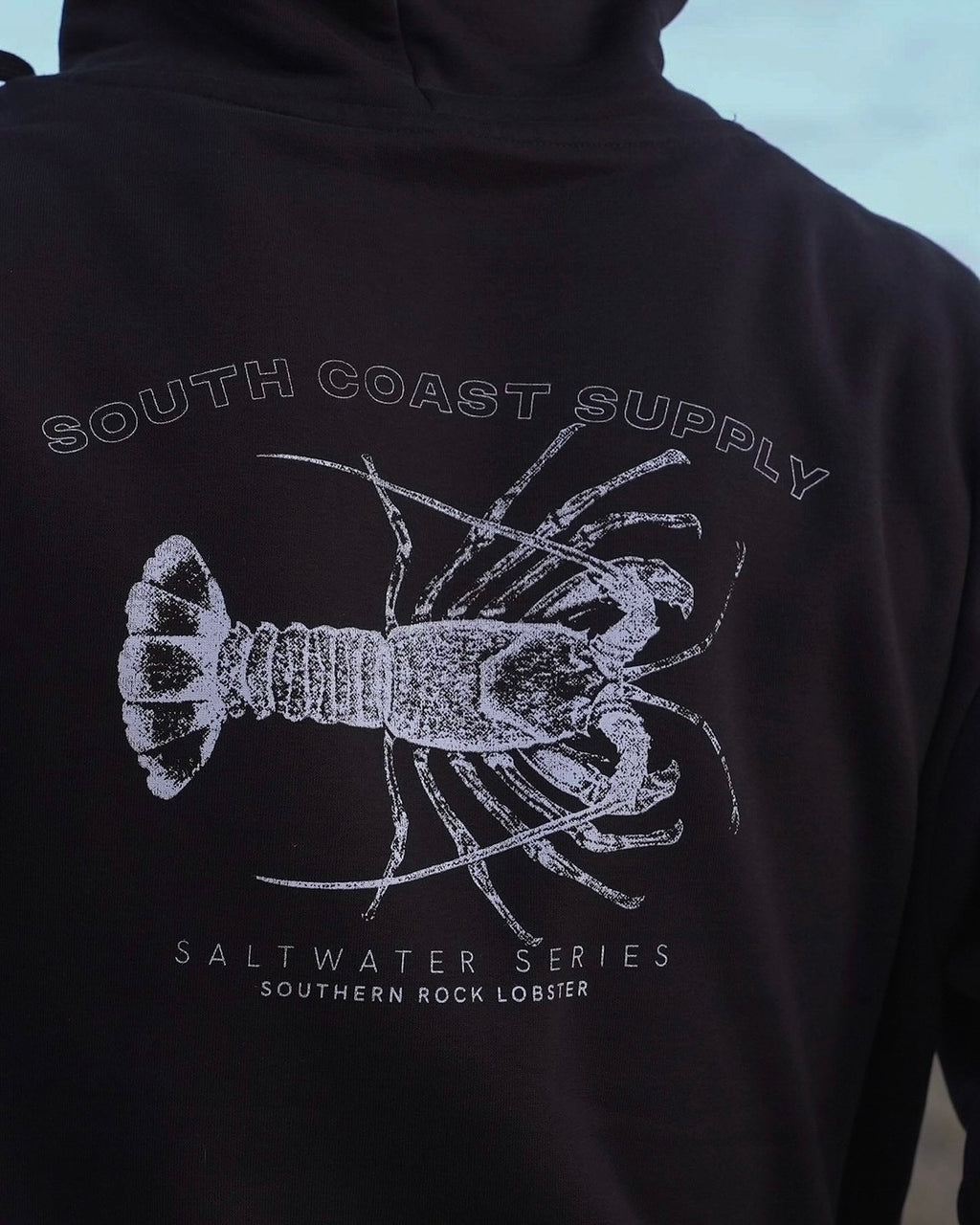 Southern Rock Lobster - Faded Black Anchor Hoodie